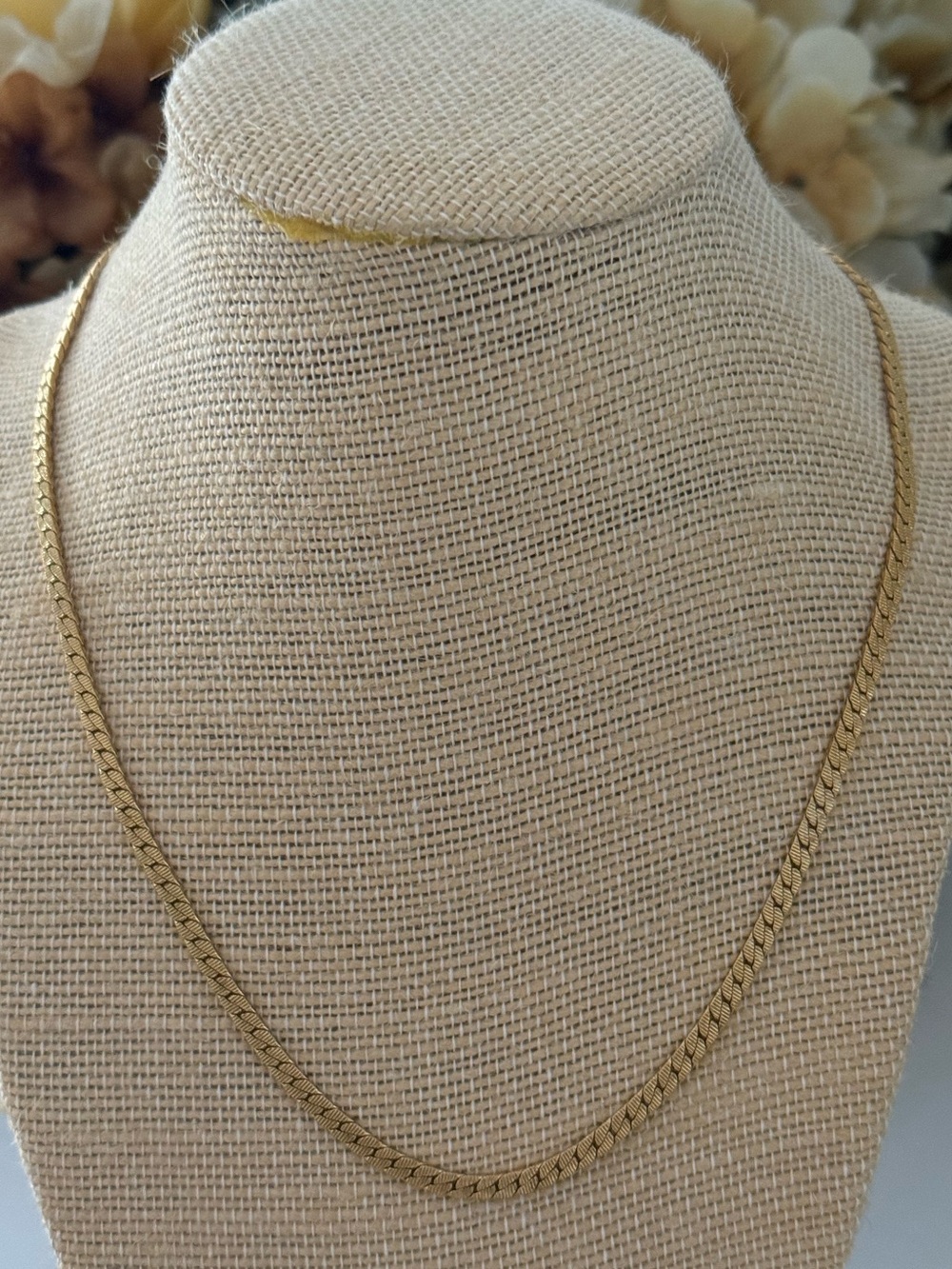 Monet Gold Herringbone Chain Necklace